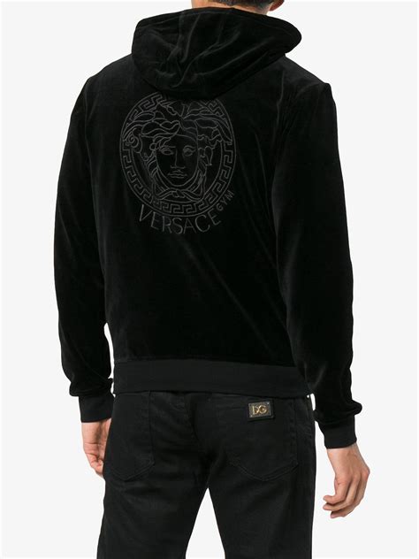 versace velour sweatshirt black|farfetch versace sweaters.